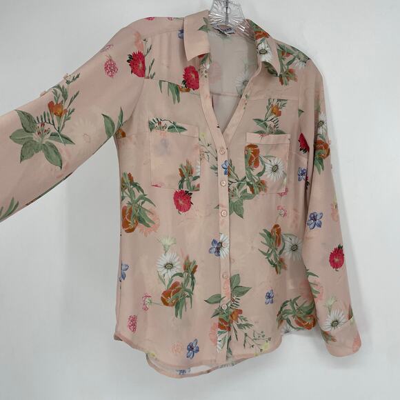 Express Slim Fit Portofino Long Sleeve Top Size Small - Picture 5 of 8